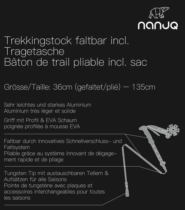 Actual product image Nanuq Trekkingstock PIZ Segnas (135 cm)