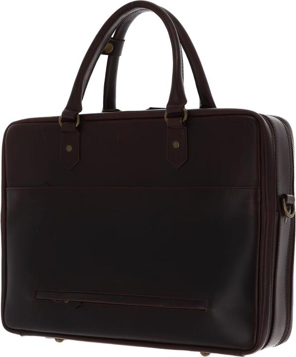 Actual product image Buckle & Seam Leather briefcase Albert Brown / inner lining Dot