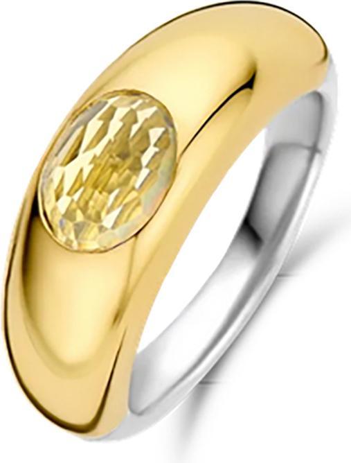 Image du produit Ti Sento Milano Bague avec Crystal jaune doré bicolore 12173TY (56, Argent 925)