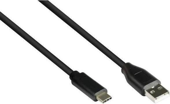 Produktbild Varia Anschlusskabel USB 2.0, USB 2.0 A Stecker an USB-C Stecker, CU, schwarz, 5m (5 m, USB 2.0)