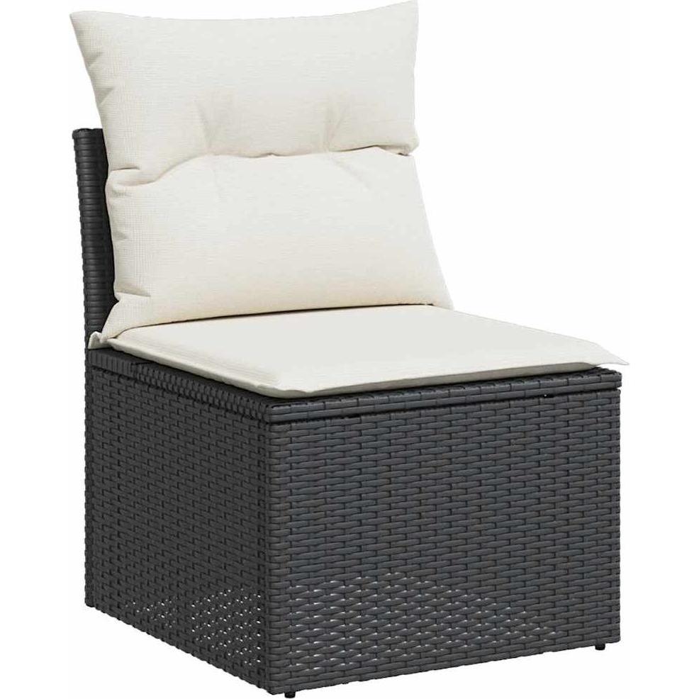 Thumbnail - VidaXL, Gartenlounge, 7-tlg. Garten-Sofagarnitur mit Kissen Schwarz Poly Rattan