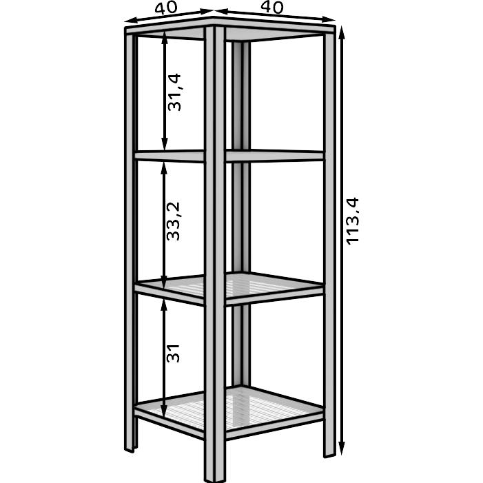 Thumbnail - ADRK Furniture, Regal, Bücherregal Reli (40 x 40 x 40 cm)