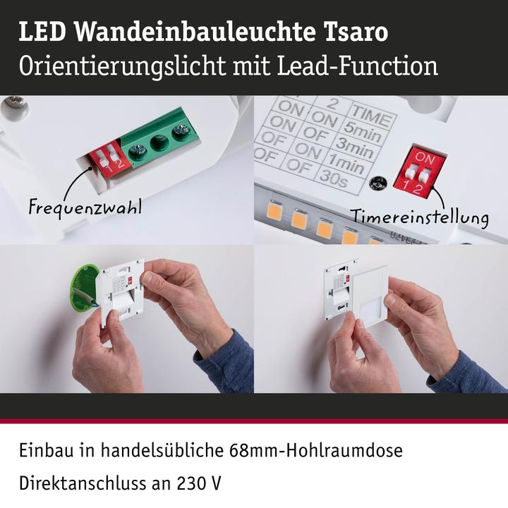 Produktbild Paulmann WAND EBL SET HF LED 1X1W (TSARO ECKIG WEIss) (120 lm)