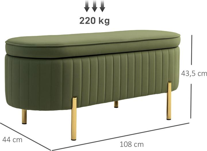 Produktbild Homcom Sitzbank Polyester Grün (108 cm)
