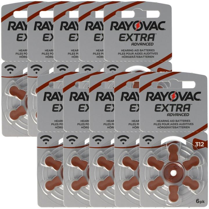 Actual product image Rayovac 60 pieces Hearing aid battery Varta HA312, PR41, 4607, 5000252003205 (60 pcs., 180 mAh)