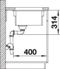 Actual product image Blanco Etagon 500-U (Undermount sink, 46 cm, 53 cm)