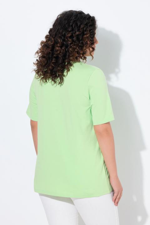 Image du produit Ulla Popken T-shirt à coupe évasée. Décolleté en V et manches courtes (56)
