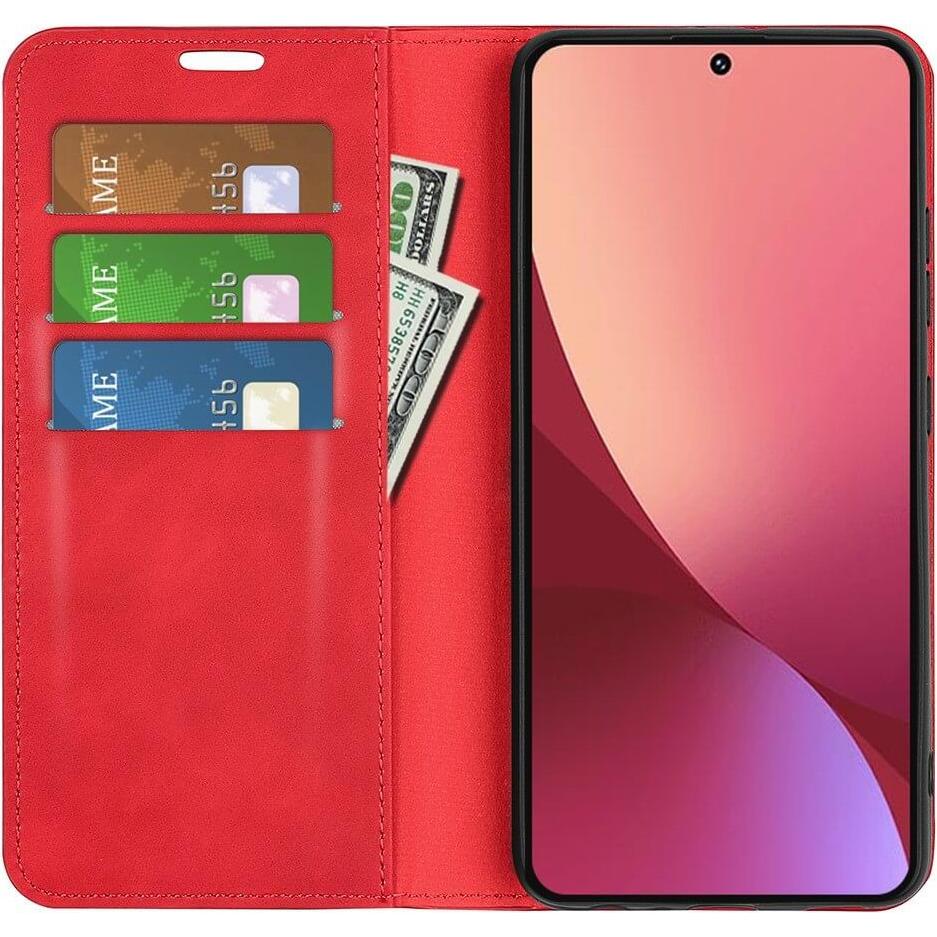 Thumbnail - Cover-Discount Xiaomi 12 Lite - Stand Flip Case Hülle rot (Xiaomi 12 Lite), Smartphone Hülle, Rot