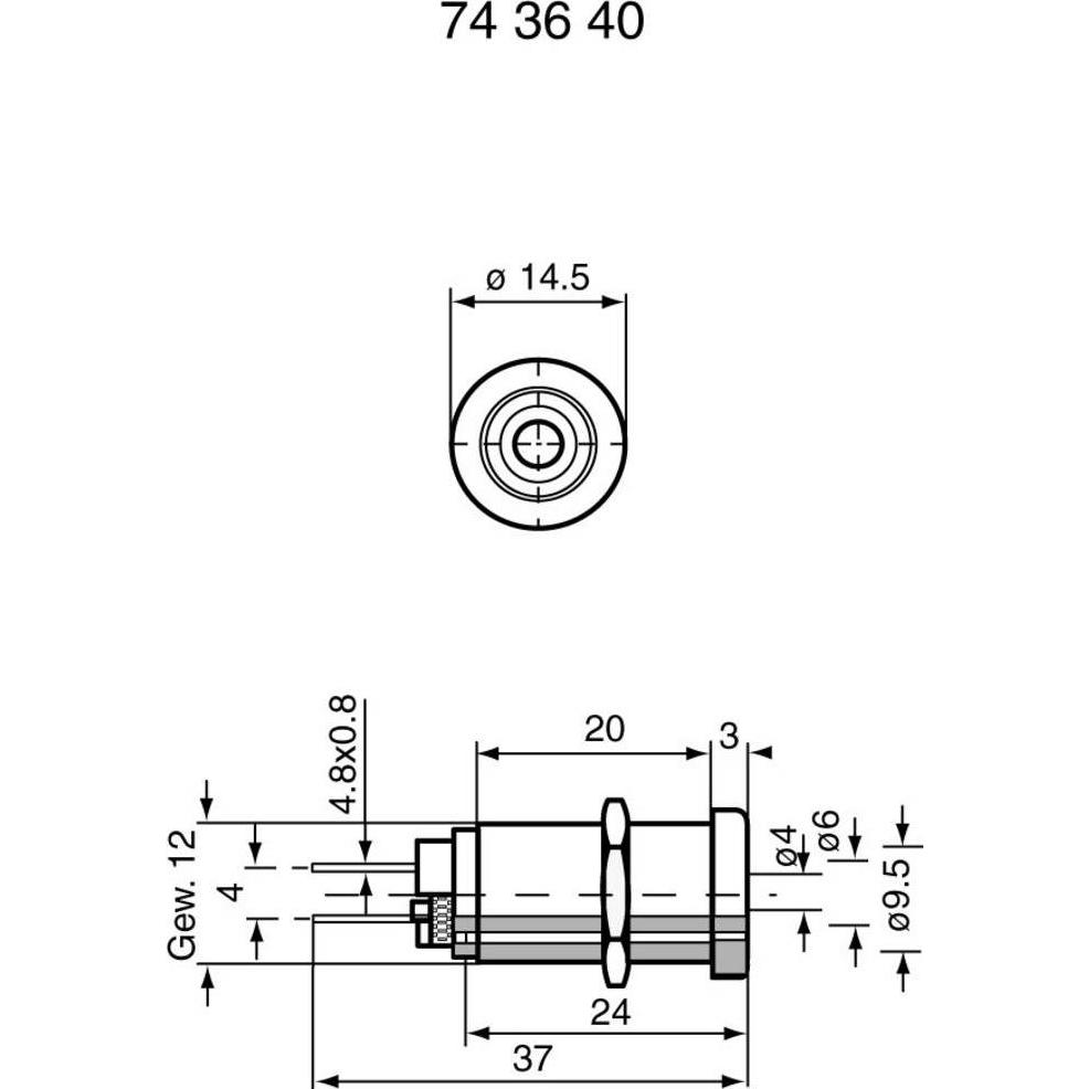Thumbnail - Stäubli Sicherheits-Laborbuchse Buchse, Elektronikkabel + Stecker, Rot