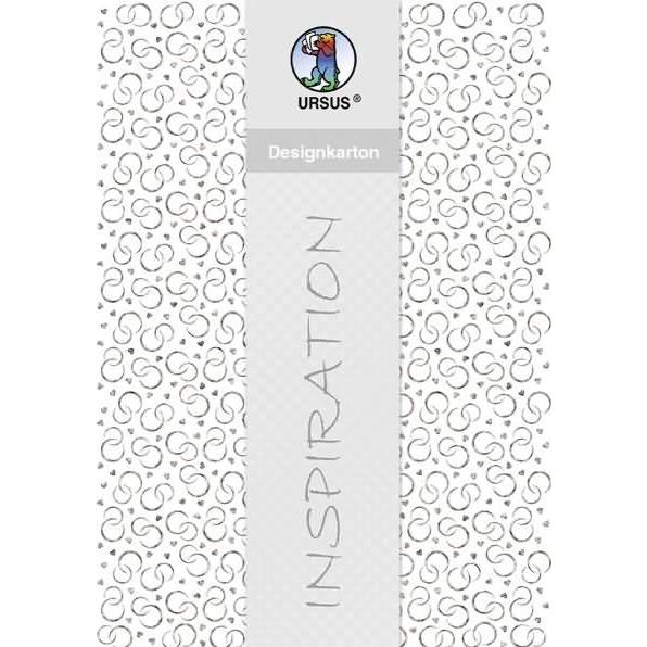 Ursus, Bastelpapier, Designkarton 'Silber' 200g/qm A4 VE=25 Blatt Motiv 2 (200 g/m², 25 x)