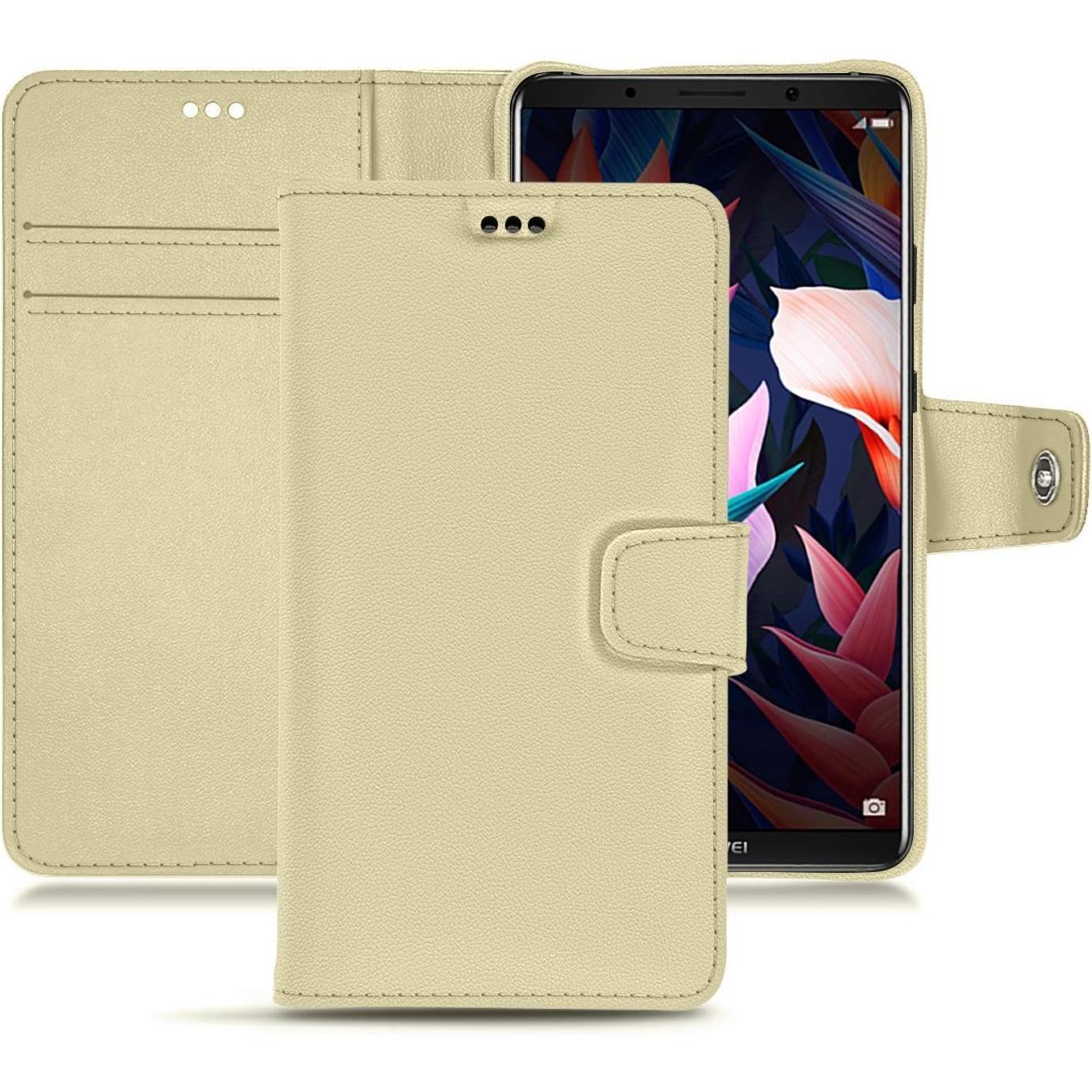 Noreve Lederschutzhülle Wallet (Huawei Mate 10 Pro), Smartphone Hülle, Beige
