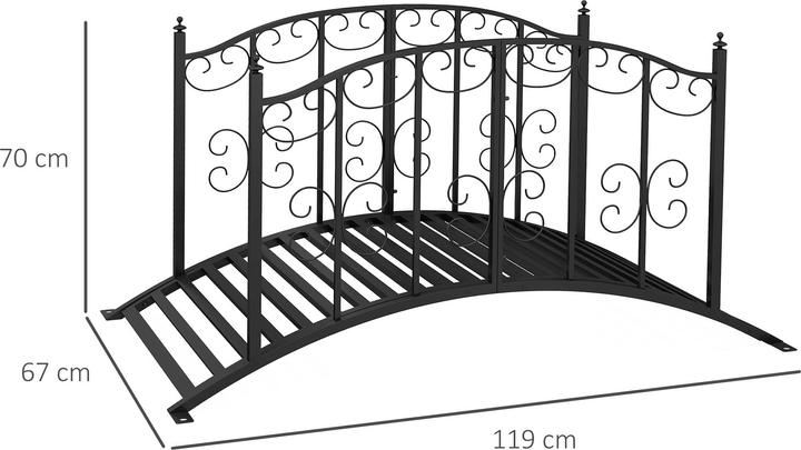 Image du produit Outsunny Pont de jardin avec balustrade ornementale