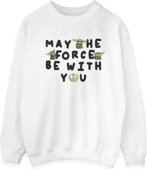 Actual product image Star Wars Mens The Mandalorian Grogu May The Force Be With You Sweatshirt (L)