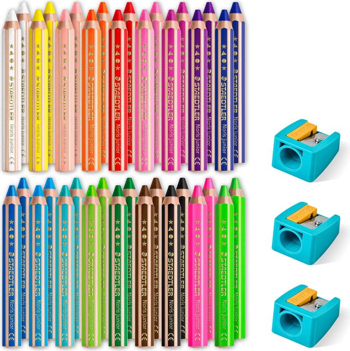 Produktbild Staedtler Noris junior 140 Kindermalstift, Kartonetui mit 36 Farben + 3 ST Spitzer (36x)