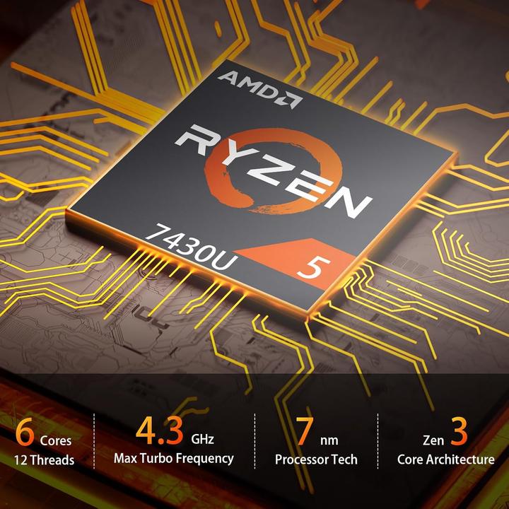Actual product image Awow Mini PC mit AMD Ryzen 5 Prozessor (512 GB, 32 GB, AMD Ryzen 5 7430U, Radeon Pro Duo)