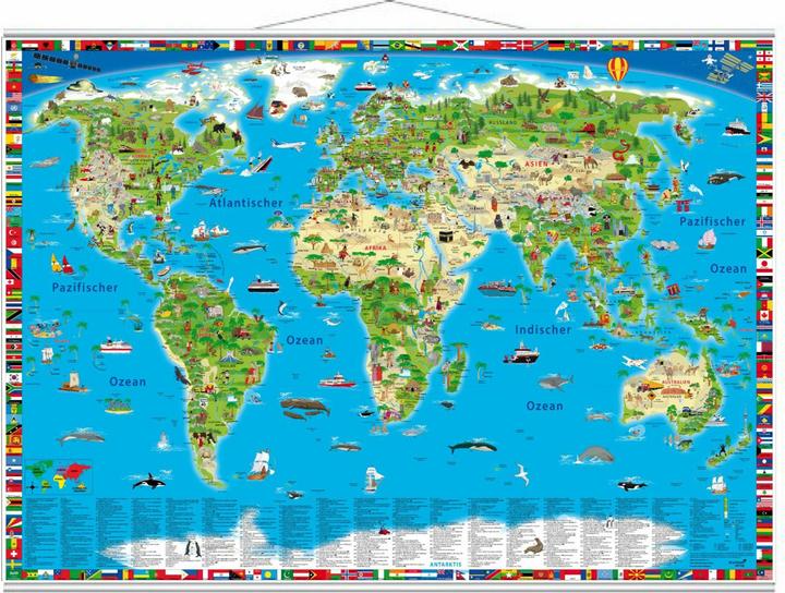 Mappa del mondo illustrata. Mappa dell'avventura con perline di metallo