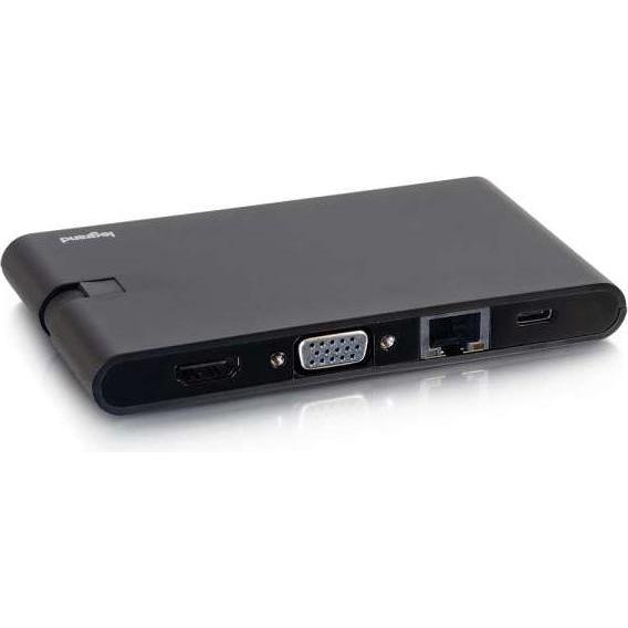 Thumbnail - C2G 82117 Schnittstellen-Hub USB 2.0 Type-C (USB-C), Dockingstation + USB Hub, Schwarz