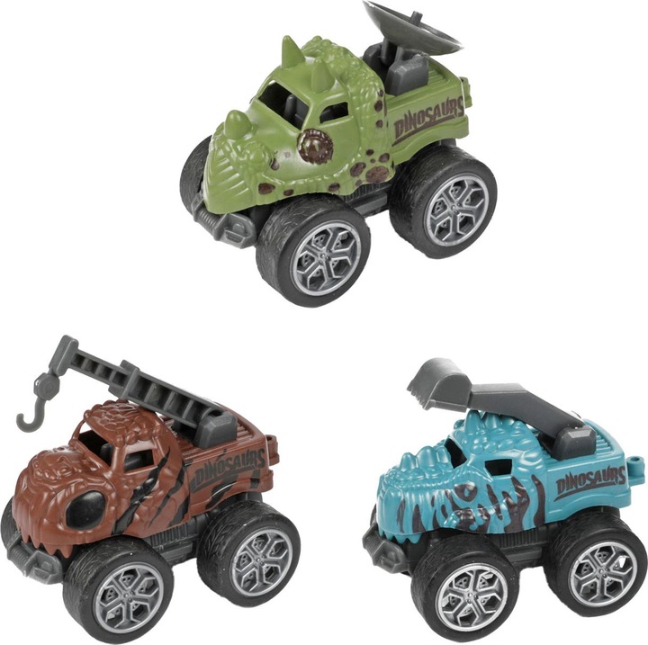 Productafbeelding Toi-Toys Wereld van Dinosaurussen dino vrachtwagen met 3 uittrekbare auto's