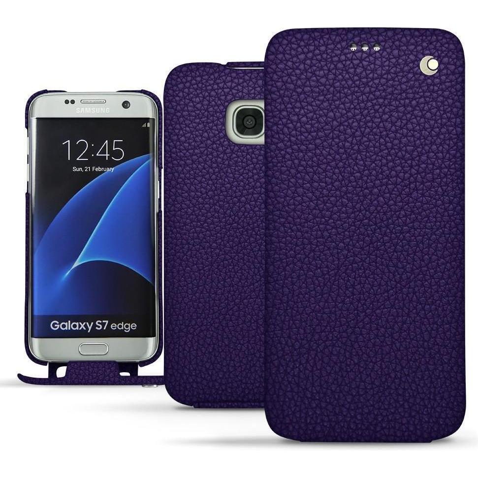 Noreve Lederschutzhülle vertikal (Samsung Galaxy S7 Edge), Smartphone Hülle, Violett