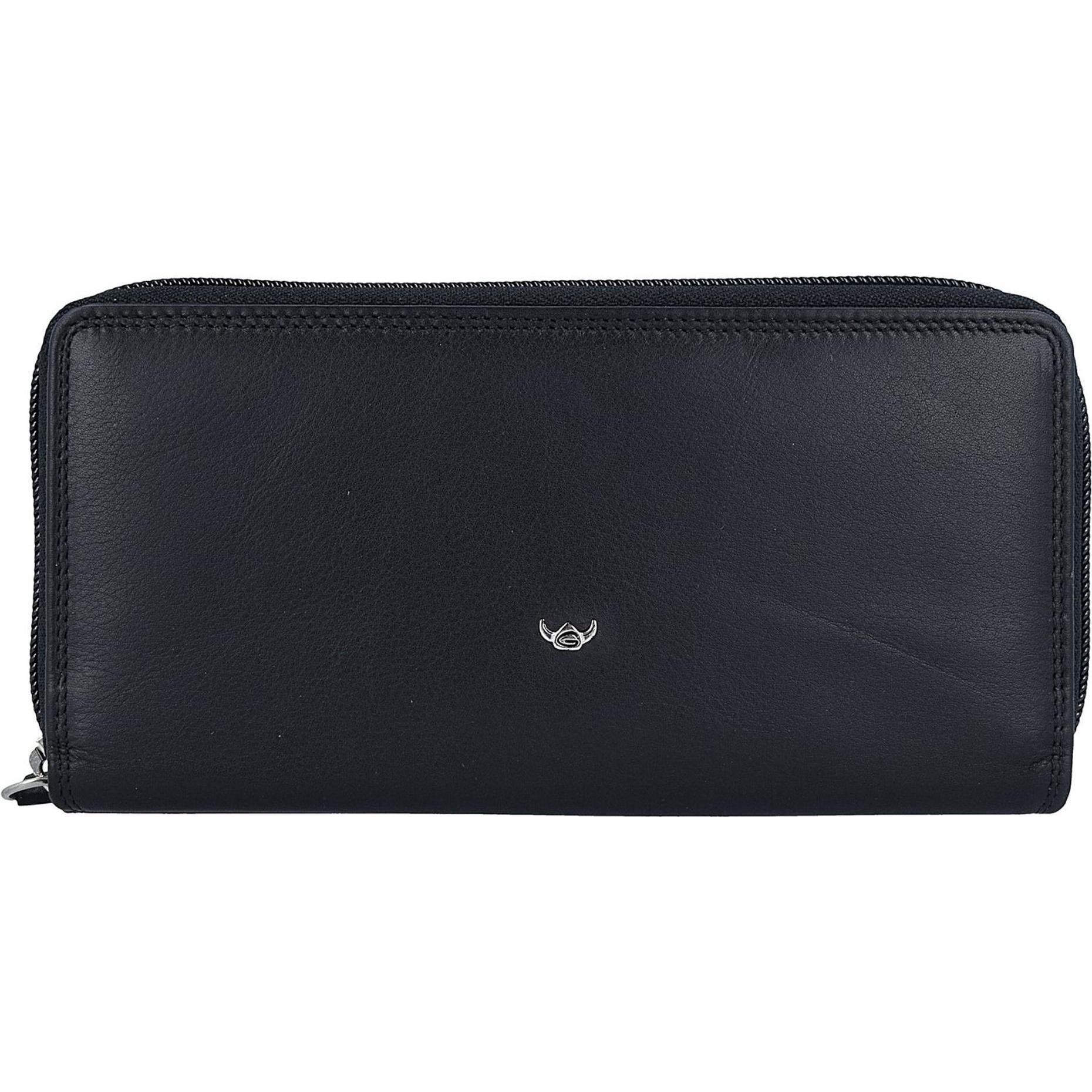 Golden Head, Damen, Portemonnaie, Polo Geldbörse RFID Leder 19 cm, Schwarz