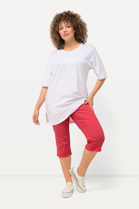Produktbild Ulla Popken Caprihose Sienna, Fransensaum, schmales Bein, Stretch (60)