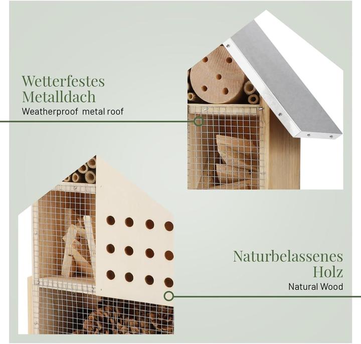 Actual product image Wildlife home Insektenhotel XXL mit Standfuss & Metalldach