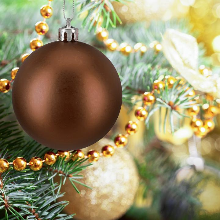 Produktbild Relaxdays - Weihnachtskugeln 50er Set, Braun/ Silber (50-teilig)