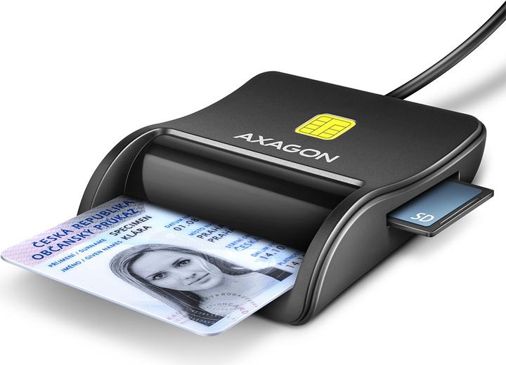 Produktbild Axagon CRE-SM3SD USB Smart Card & SD/microSD/SIM Card FlatReader (USB 2.0)