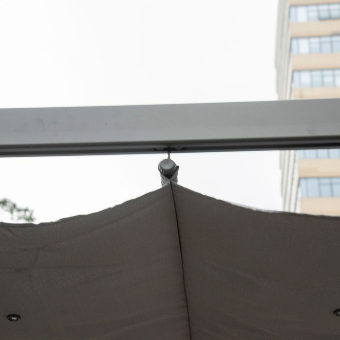 Immagine prodotto Swisshandel24 Padiglione a pergola con tetto scorrevole in alluminio grigio antracite+grigio scuro 3x3x2,23 m (300 cm, 300 cm)