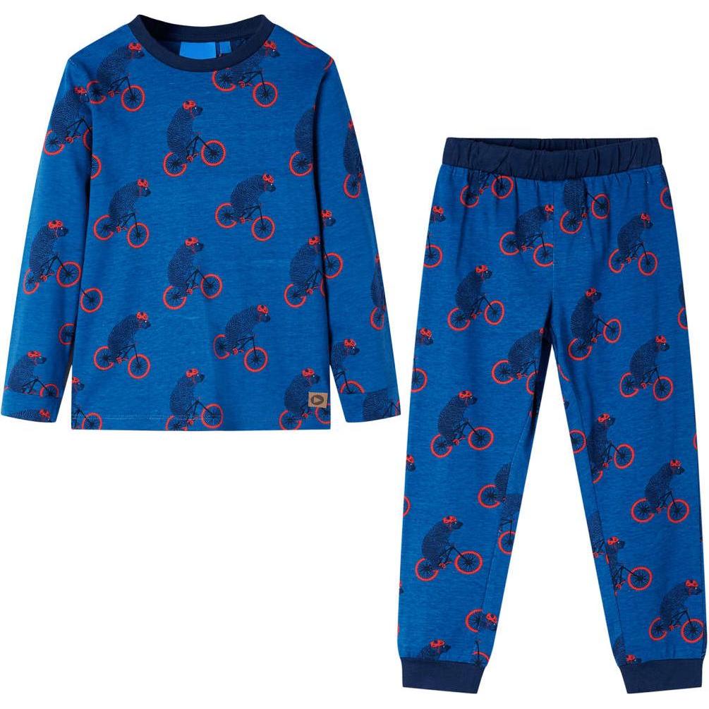 VidaXL, Jungen, Pyjama, Kinderpyjama mit Langen Ärmeln Petrolblau 116,Material, Blau, (116)