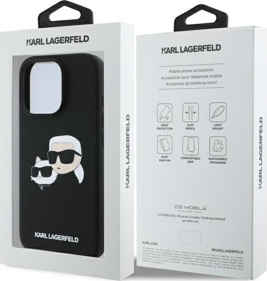Produktbild Karl Lagerfeld KLHMP16XSKCHPPLK iPhone 16 Pro Max czarny/black HC MagSafe Sil Double Heads Print (Apple iPhone 16 Pro Max)