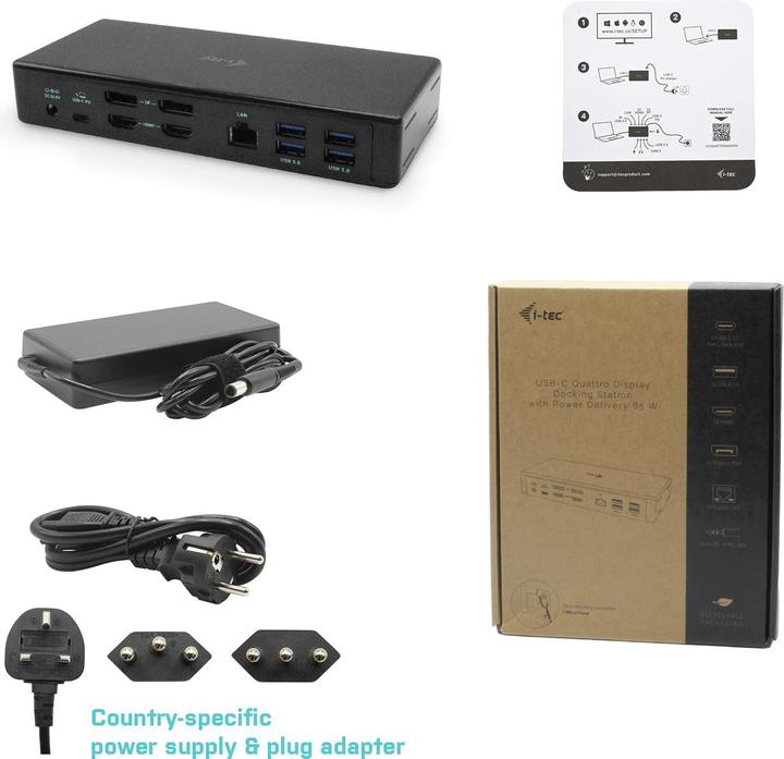 Actual product image i-tec USB-C Quattro Display Docking Station with Power Delivery 85 W - Wired - USB