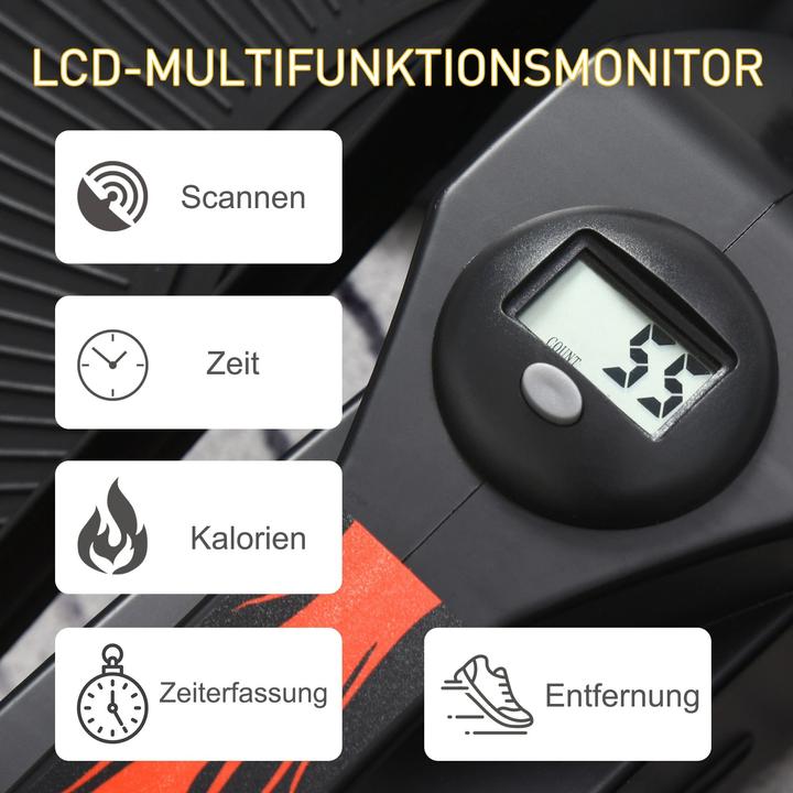 Image du produit Homcom Mini stepper avec écran LCD Vélo d'appartement Vélo à pédales avec résistance réglable en continu