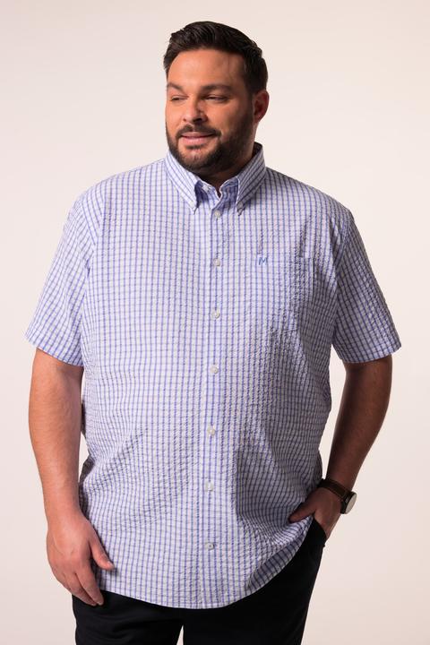 Immagine prodotto Men+ Karohemd, Halbarm, Seersucker, Buttondown-Kragen, Comfort Fit (4XL)