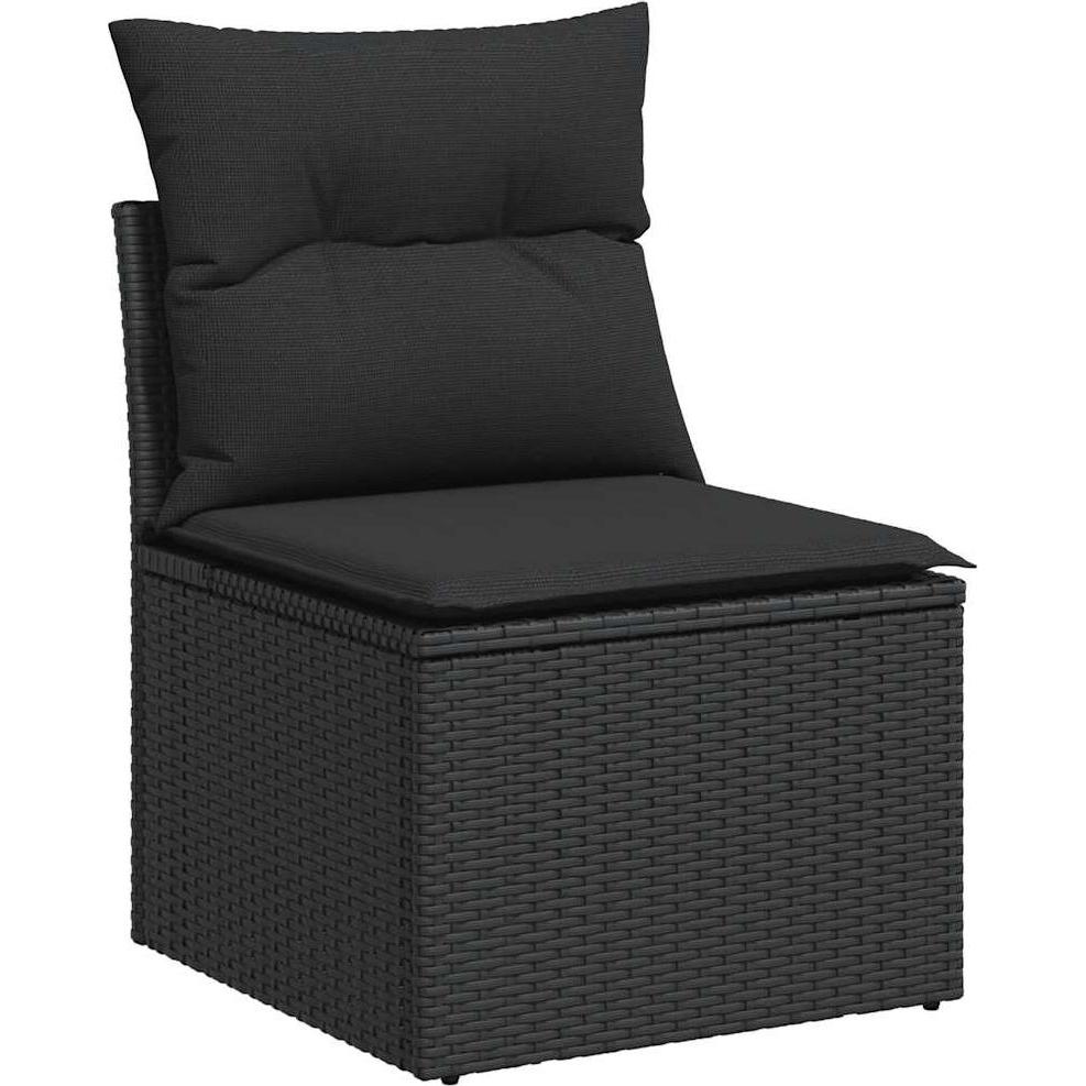 Thumbnail - VidaXL, Gartenlounge, 6-tlg. Garten-Sofagarnitur mit Kissen Schwarz Poly Rattan