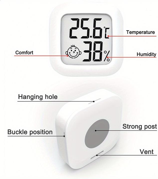 Produktbild PhoneLook Intelligenter Mini LCD Digitalthermometer-Hygrometer für Temperatur und Luftfeuchtigkeit