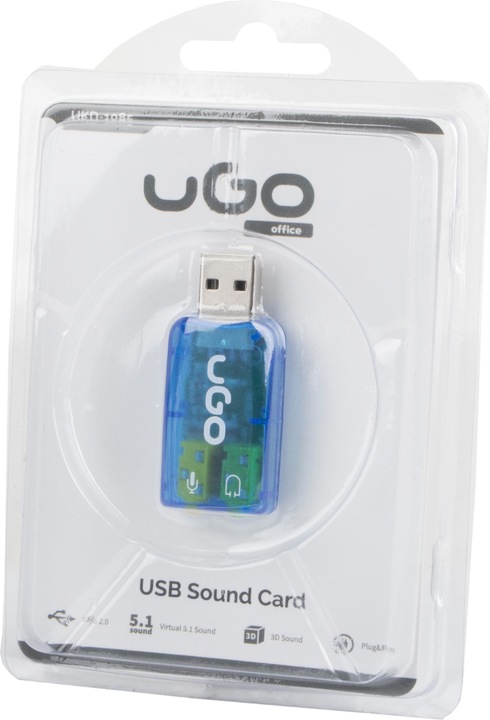 Actual product image uGO UKD-1085 audio card 5.1 channels USB (USB)