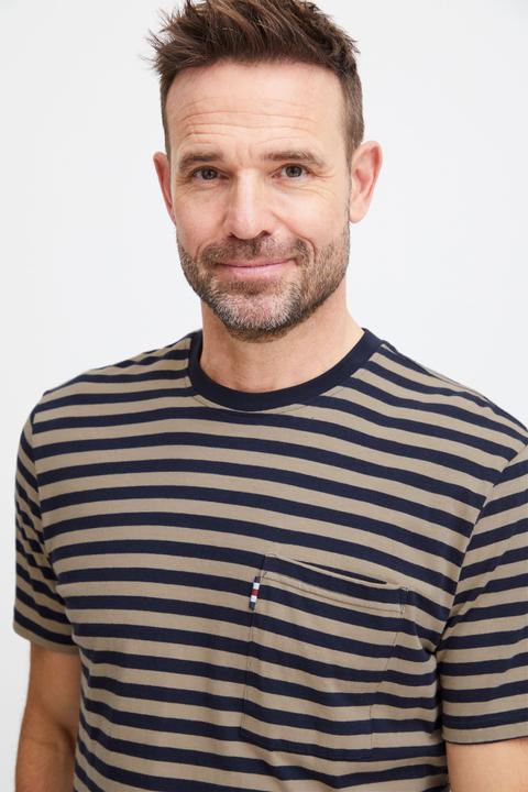 Actual product image FQ1924 FQTom SS stripe linnen blend tee 21900649 (3XL)