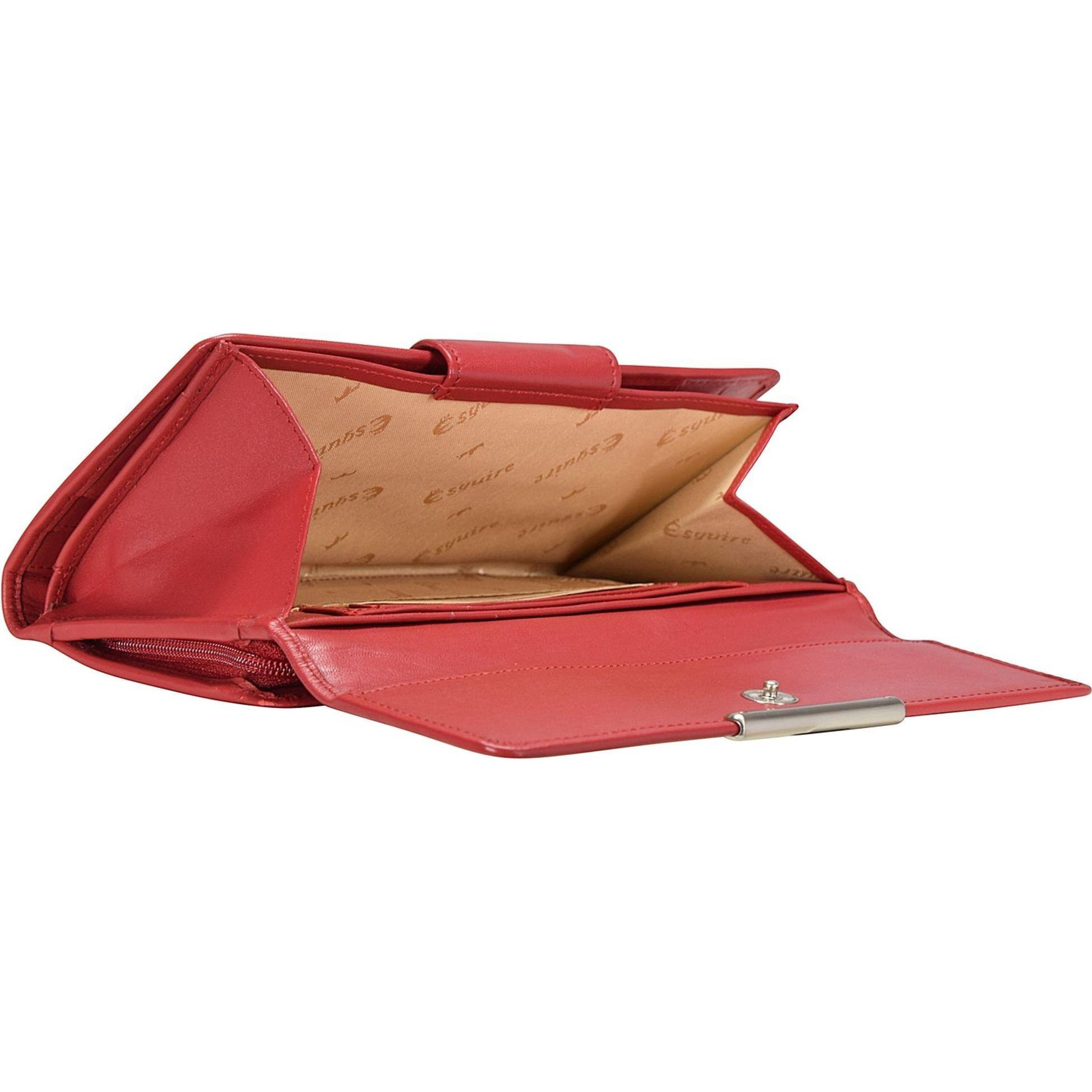 Thumbnail - Esquire, Damen, Portemonnaie, Helena Geldbörse Leder 18 cm, Rot