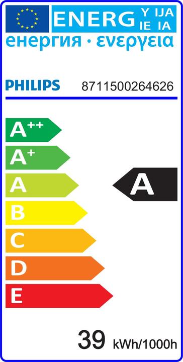 Energie-Label Philips MASTER TL-D Eco-Fluorescent lamp- 871150026462640 (G13, 3000 lm, 1x)