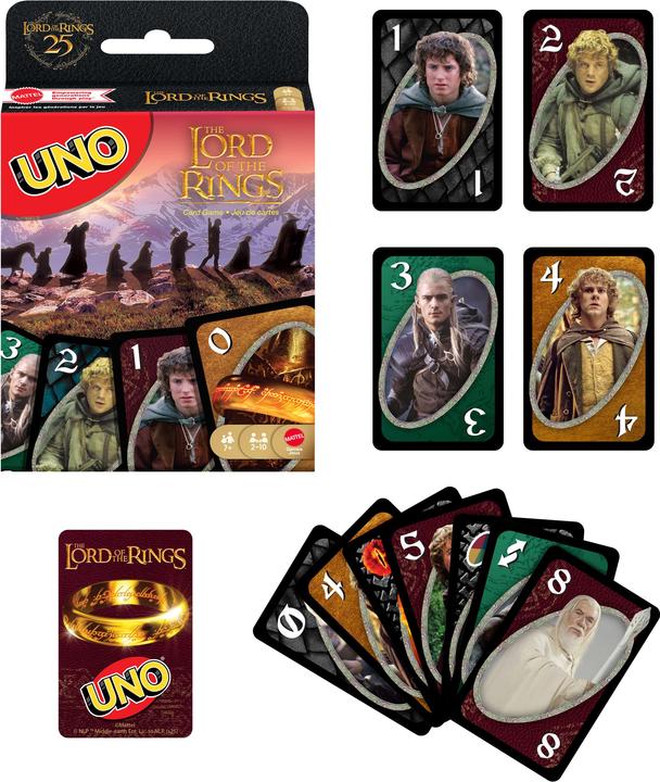 Actual product image Mattel UNO The Lord of The Rings Card Game for Kids, Adults & Family Night Inspired by the Movies (Dutch, English, French, German, Italian, Portuguese, Spanish, 2 - 10 Players)