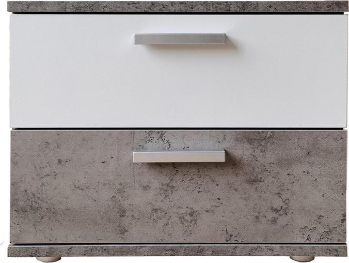 Produktbild HTI-Living Nachtschrank Beton Weiss mit 2 Schubladen Nina (45 x 38 x 38 cm)