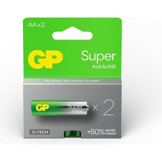 GP Batteries Batteries Gp Super Alkaline Aa/Lr06 2pcs (2 pz., AA), Batterie + pile