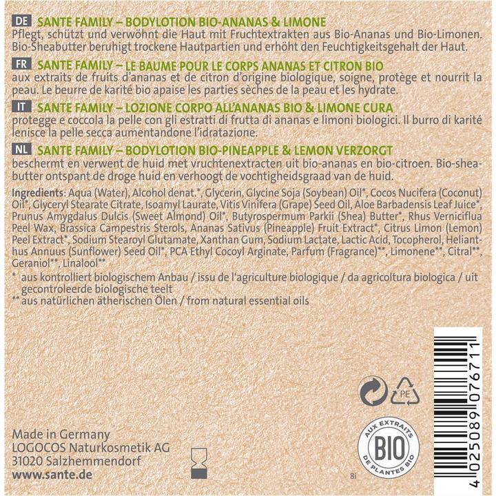 Produktbild Sante Bio Ananas & Limette (Körpercreme, 500 ml)