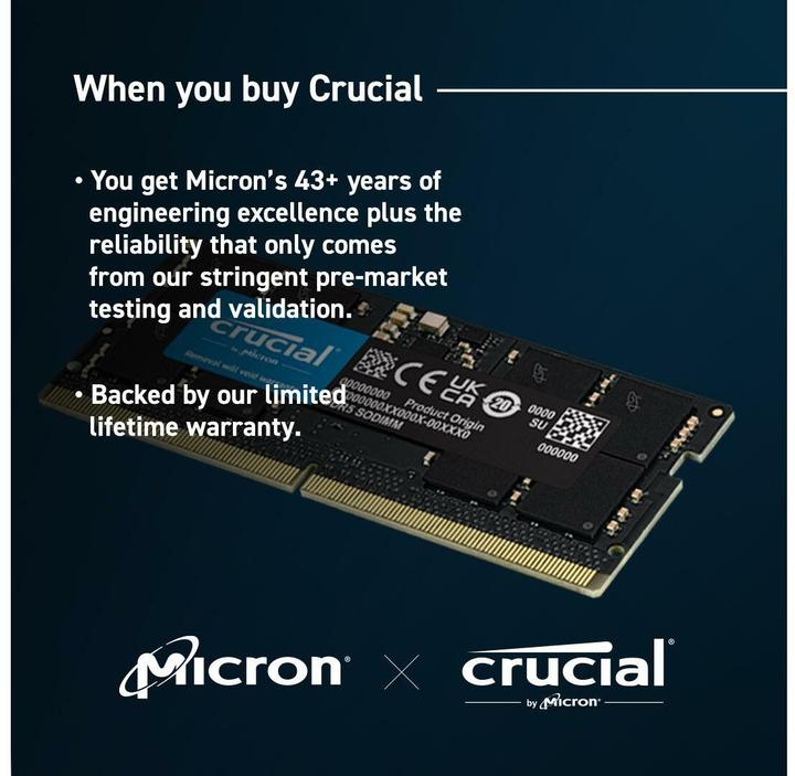 Produktbild Crucial CT16G56C46S5 (1 x 16GB, 5600 MHz, DDR5-RAM, SO-DIMM)