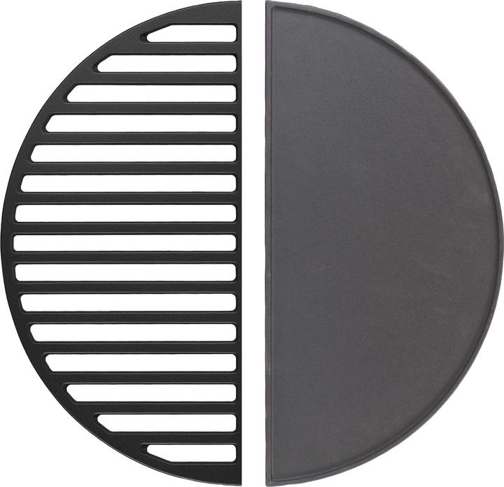Wiltec 2x Gusseisen Grillrost und Grillplatte Grill Rost Grillzubehör BBQ Gussrost