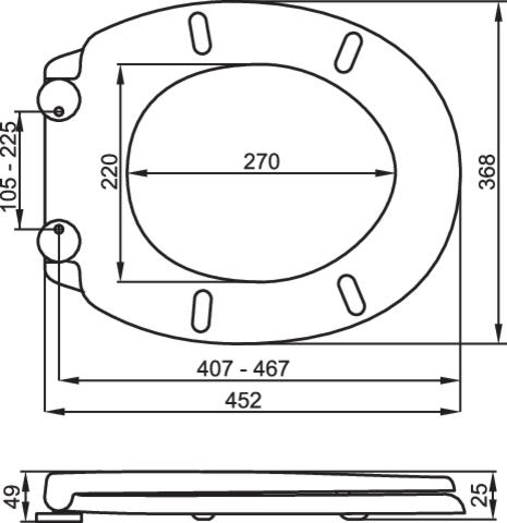 Image du produit Vorel Fala Deska Wc Super Slim Z Duroplastu Wolnoopadająca Z Wypinanniem Chaquenym Przyciskiem