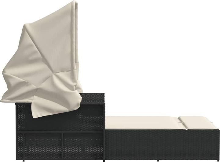 Actual product image VidaXL Double sun lounger with roof and cushions (201 cm)
