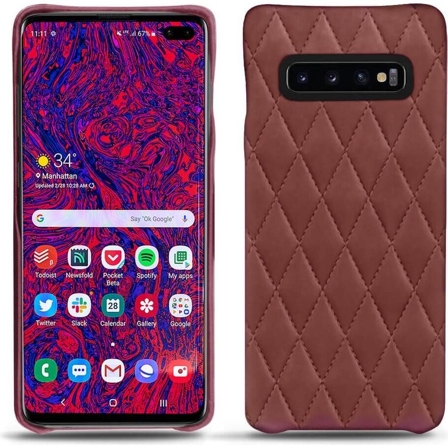 Noreve Lederschutzhülle (Samsung Galaxy S10 5G), Smartphone Hülle, Rot