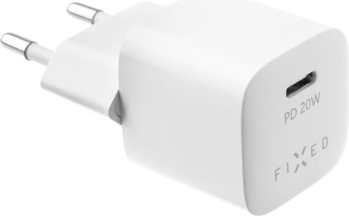 Produktbild Fixed Mini Travel Charger 20W+ USB-C/USB-C Cable, White (20 W)